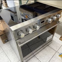 Thor Kitchen 36 in. Smooth Surface 5 Burner Elements Freestanding Electric Range in Stainless Steel
