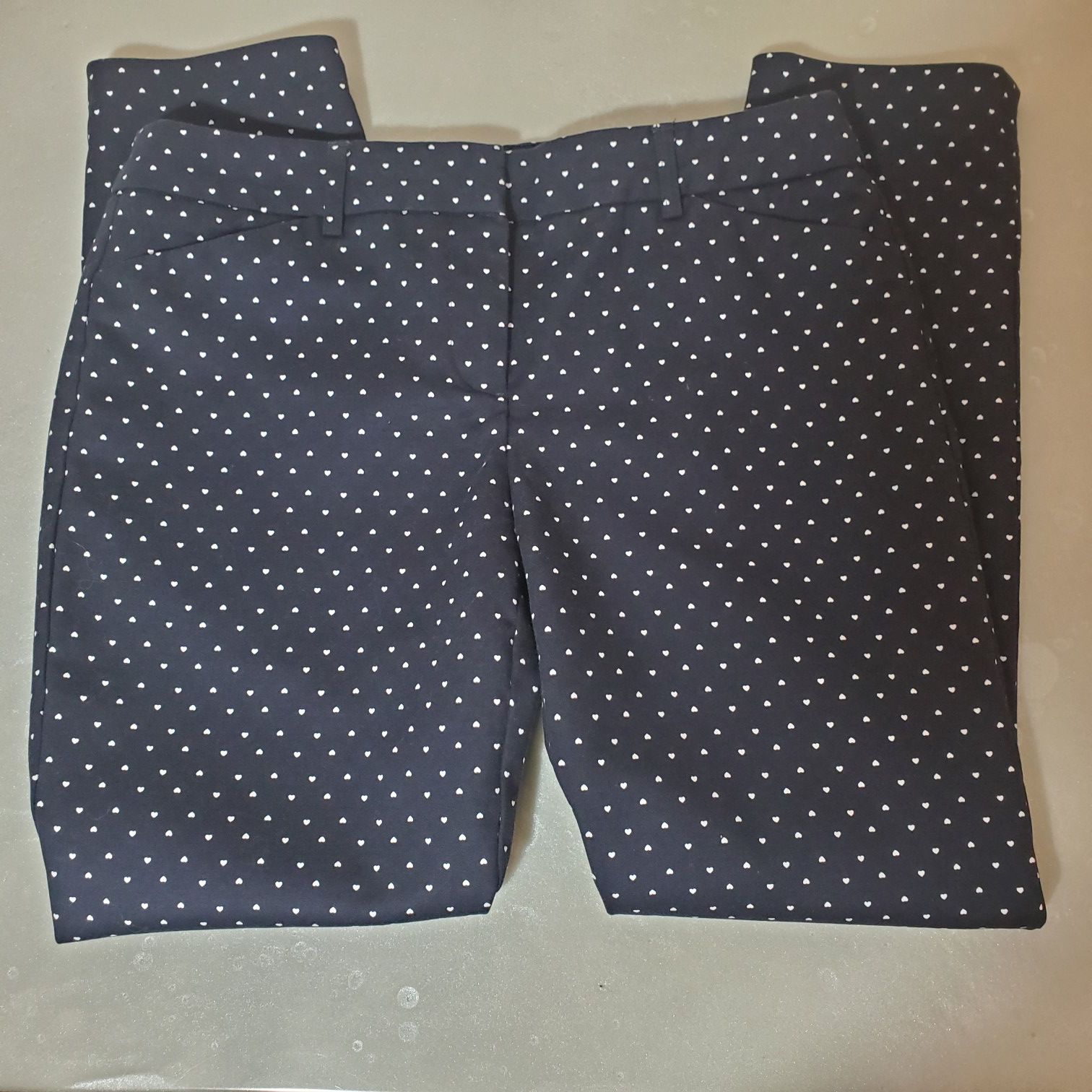 Dalia heart print navy blue pants size 6