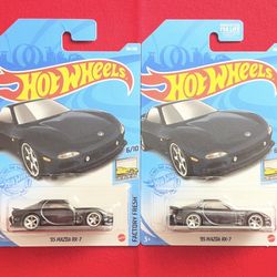 2x hot wheels super treasure hunt 95 mazda rx-7