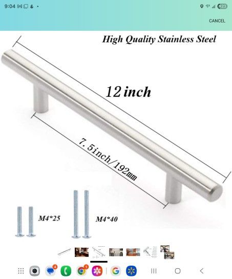 12 Inch Silver Handles For Cabinet