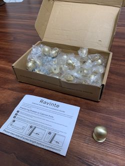 Brushed Gold Cabinet Knobs, 24 Pack Round Dresser Knobs 0.95" Diameter