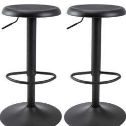3 Black Backless Barstools