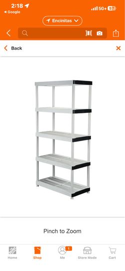 Six tier shelving unit