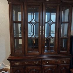 Cherry lighted hutch