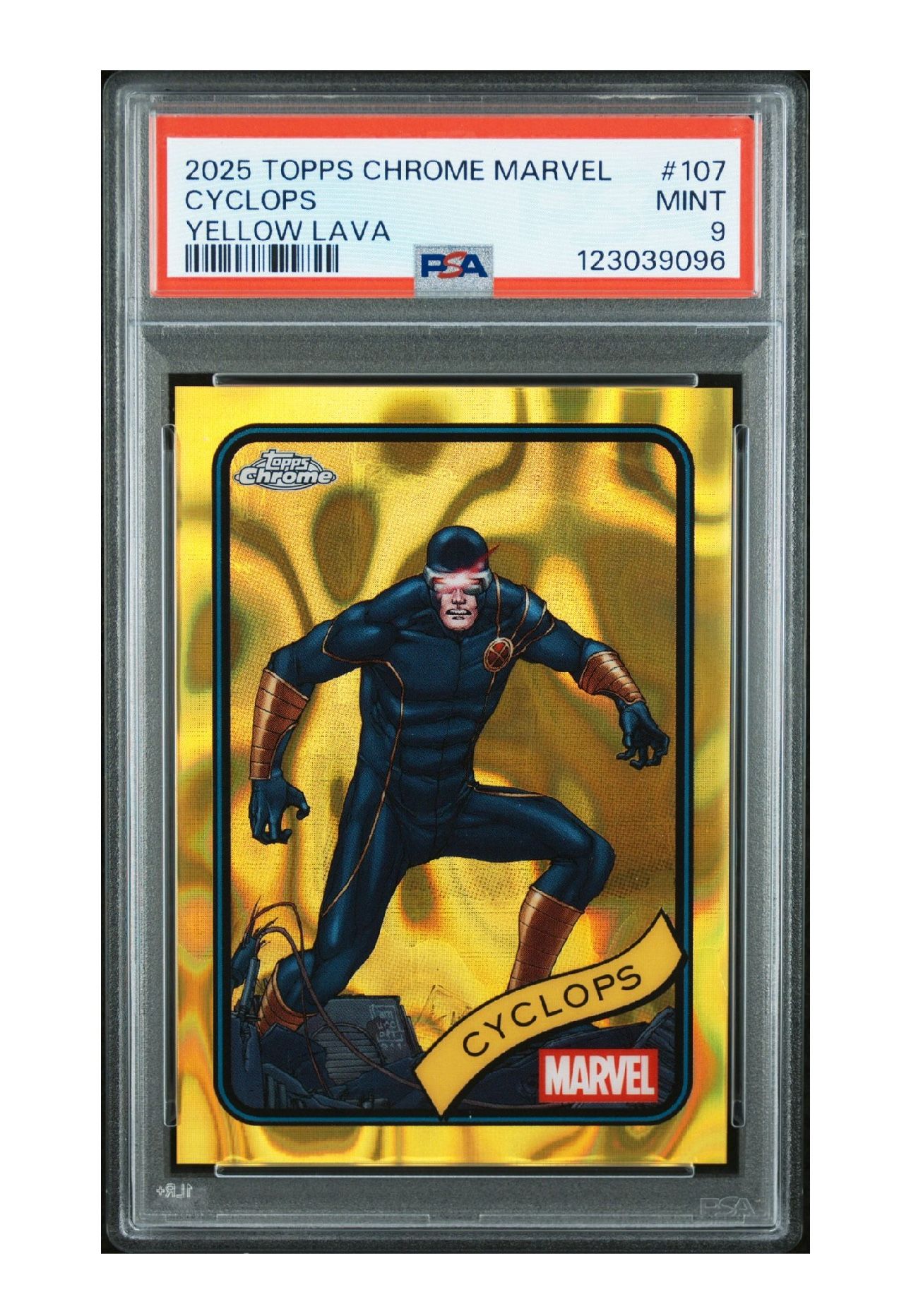 POP 1 π₯2025 TOPPS CHROME MARVEL | YELLOW LAVACYCLOPS 107