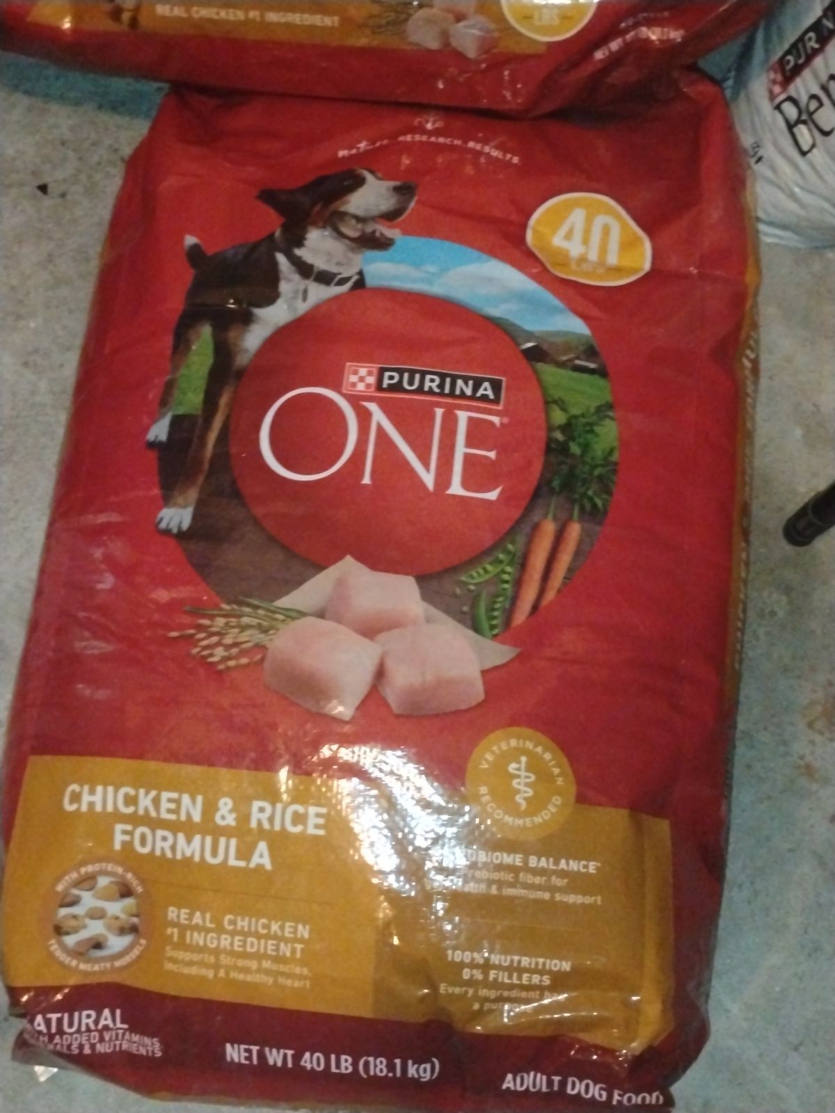 Purina one (chicken and rice) 2- 40lbs bags