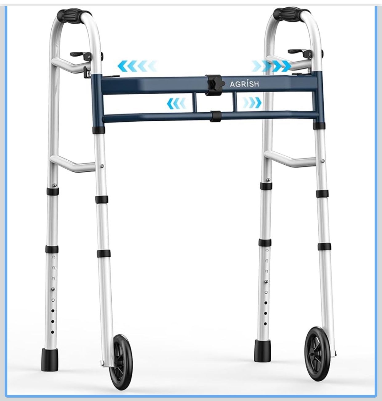 Narrow Walkers for Small Doorways - Width Height Adjustable Walker, Folding Walkers for Seniors Handicapped & Disabled, Standard Walkers for Tight Spa