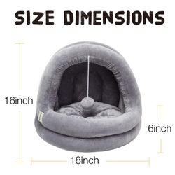 TempCore Large Cat Bed House – Plush Enclosed Cave Bed