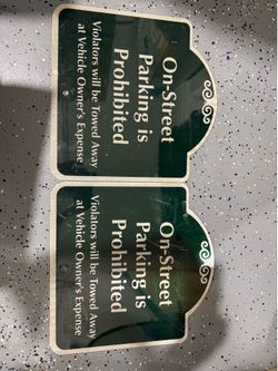 2 Metal On-street Parking Signs