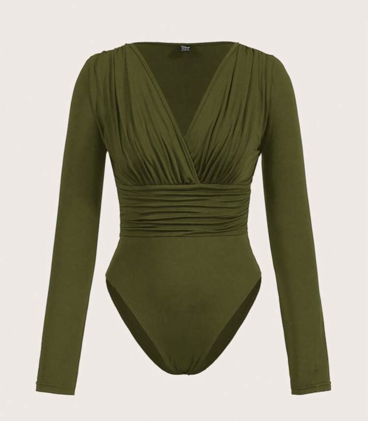 New Women’s army green long sleeve bodysuit size small