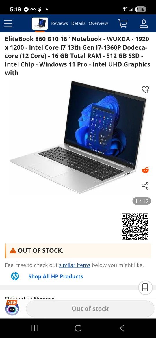 HP Elite Book 860 16inc G10 Notebook Pc