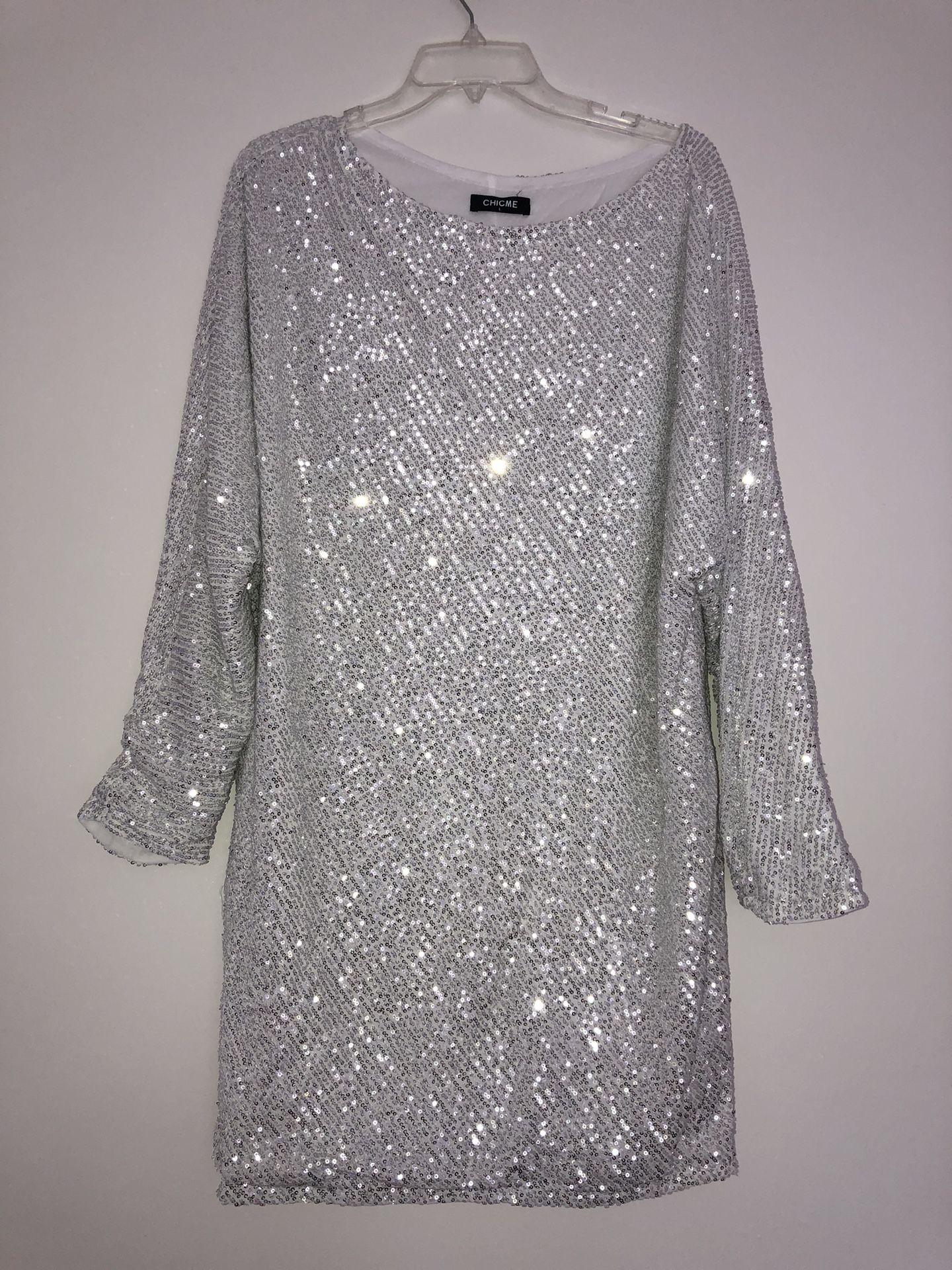 CHiCME Silver Sequin Dress
