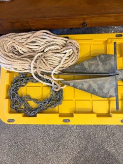 Boat Anchor with chain and rope