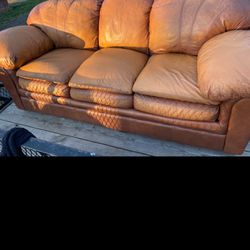 Leather couch and love seat