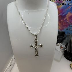 925 Sterling Silver 224”high Quality Solid Silver /cadena Y Dije De Plata Italiana Alta Calidad Solido 