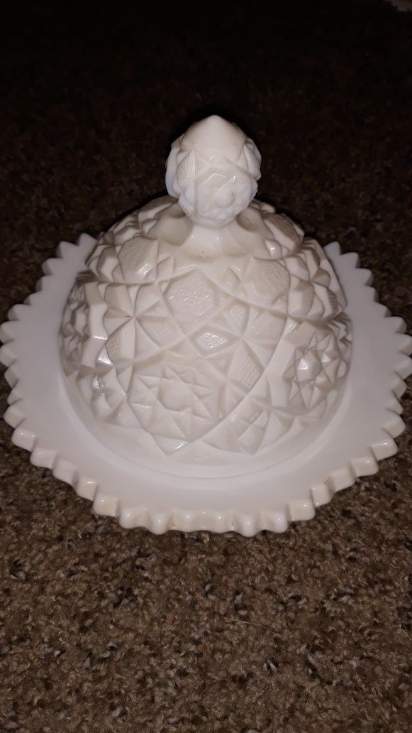 Beautiful Heavy White Cut Glass