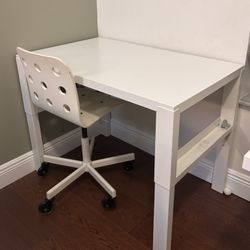 IKEA, PÅHL Desk, white, 37 3/4x22 7/8 " With Chair