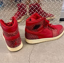 Air Jordan 1 High Red Elephant Print Sneakers-Mens Sz 11