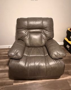 Grey Leather Recliner