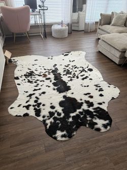 Genuine Cowhide And Rug – Black, White & Brown