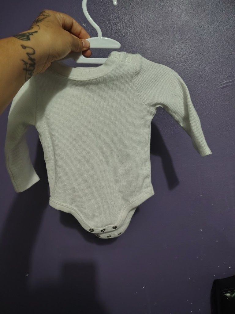 3 To 6 Month Thermal White Long Sleeve