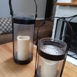 Pair Of Lanterns.  Big.heavy. Good Quali.