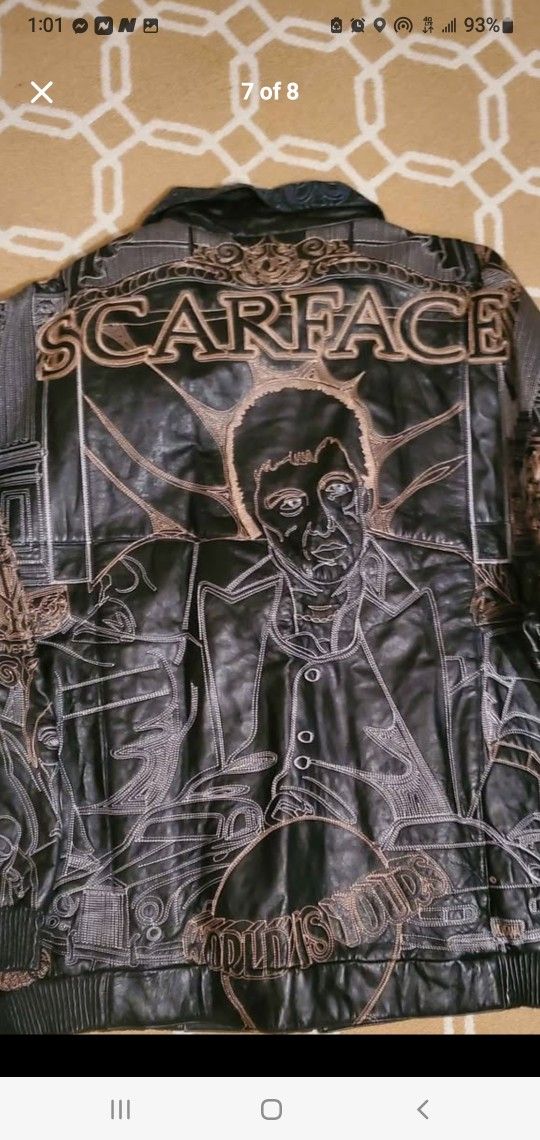 NEW RARE MEN'S CUSTOM LEATHER JACKETS SIZES 3X TO 4X SCARFACE