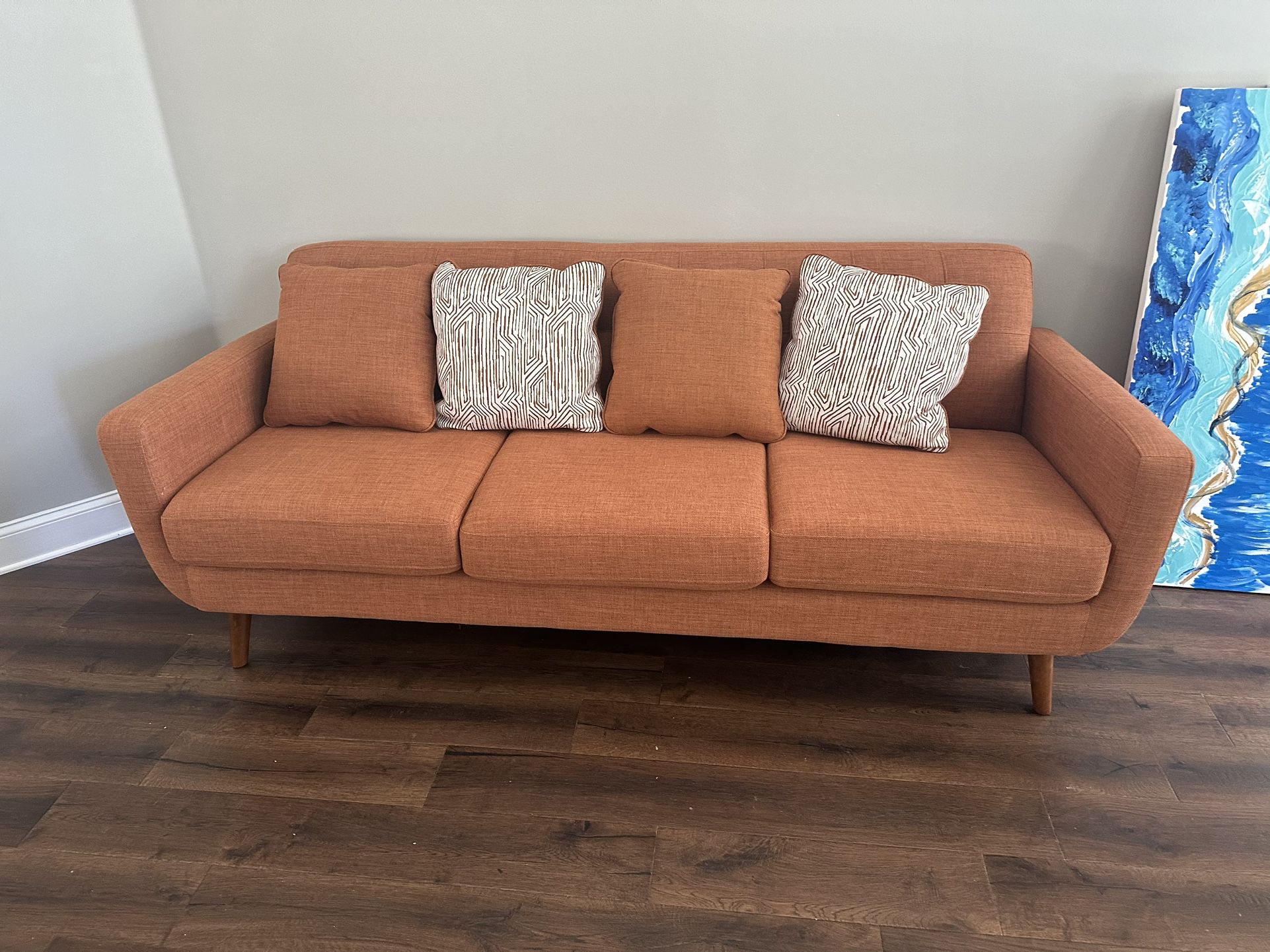 Stylish Rustic Orange Like NEW Couch