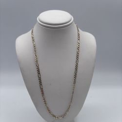 14kt Two Tone 16.5” 3.25 Figaro Link Chain 