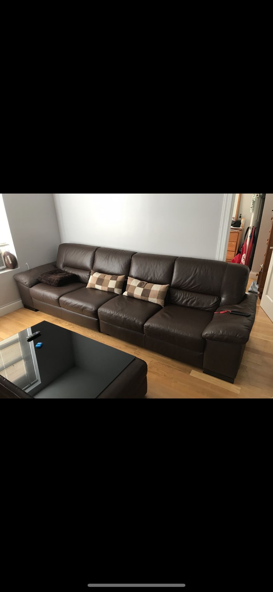 Ten Foot Leather Couch 