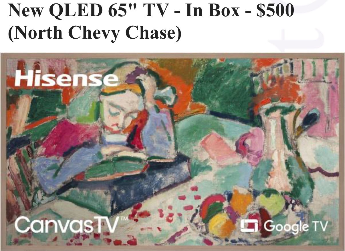 New QLED 65" TV - In Box - $400 (North Chevy Chase)