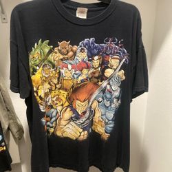 Vintage ThunderCats T-Shirt 2XL – Lion-O & Team Graphic Tee Retro 80s Cartoon