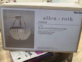 Fisher 13.2-in Distressed white Indoor 2 - Light Semi-flush Mount Light with Frosted Glass