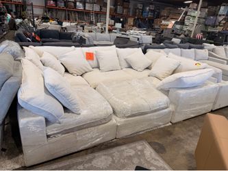 Sereen 6-Piece Cream Fabric Modular Sectional, Sofa