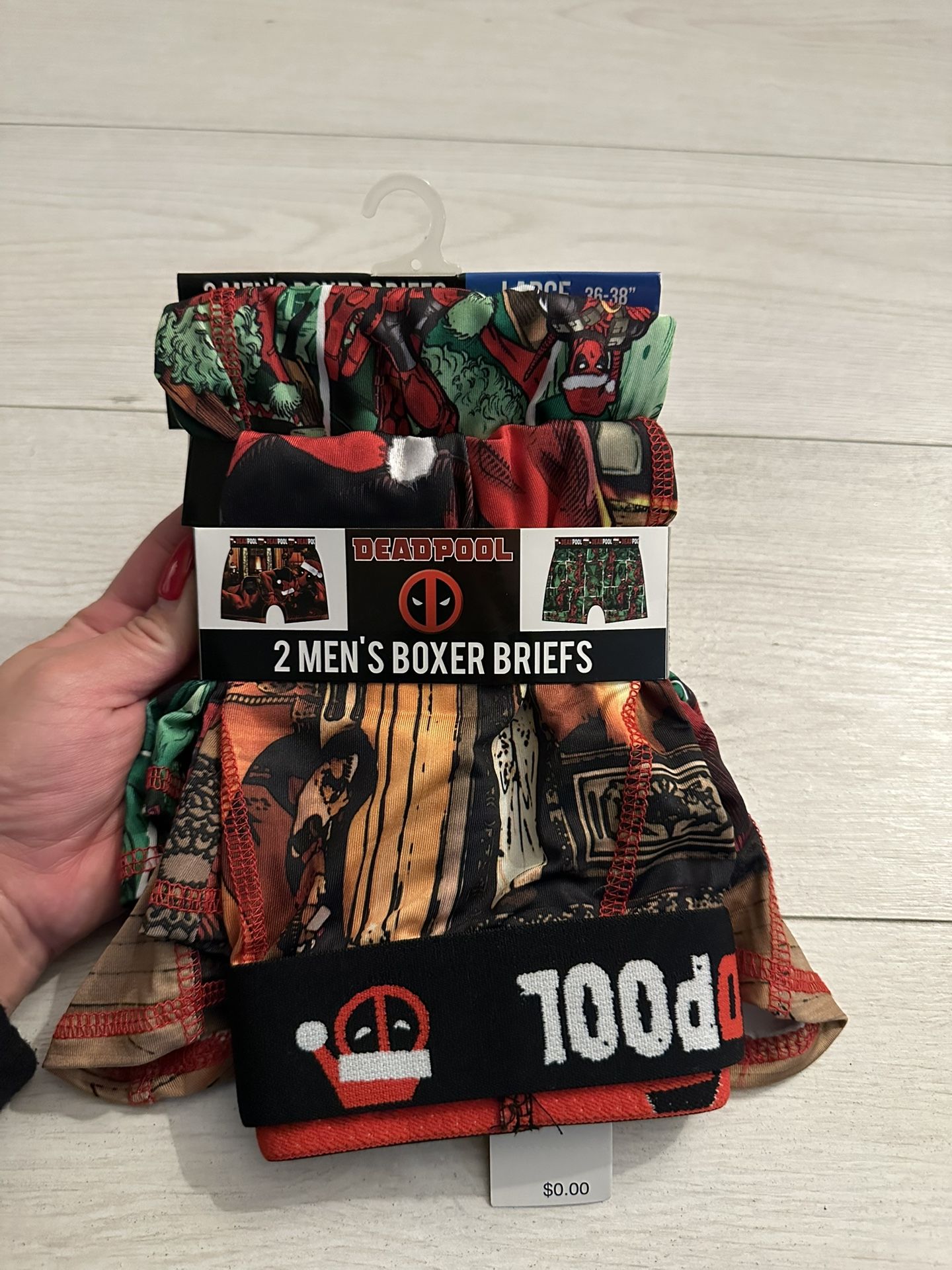 New Marvel Deadpool christmas 2 pack men boxer briefs size L