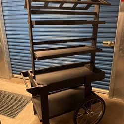 Two Black Rolling Carts 