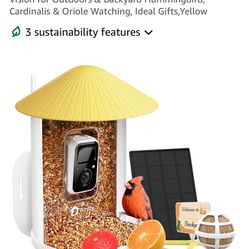 NETVUE Birdfy Pro Smart Bird Feeder w/ Camera Solar Panel for backyard bird watching!