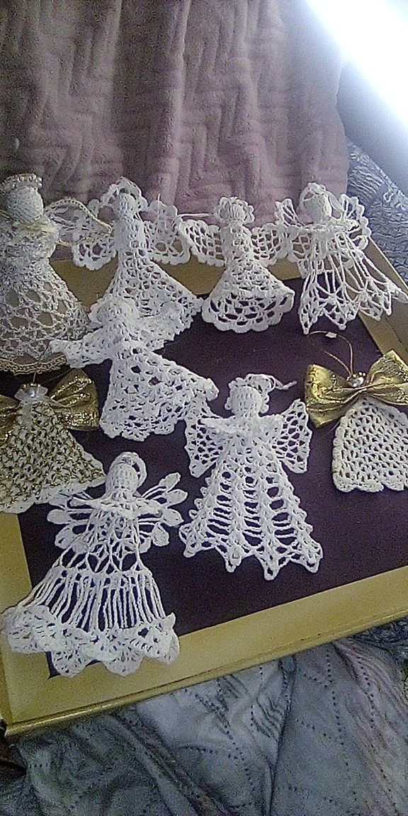 Crochet Angels Xmas Ornaments