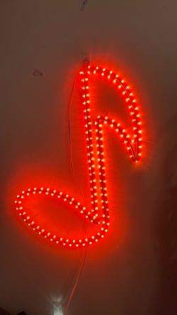 Music notes neon sign lighting hanging wall display room decor man cave