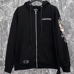 Chrome Hoodie Hearts Pink Deadly Doll Zip Up Denim Doll Tears S, M, L, XL