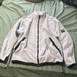 Victoria's Secret PINK Black Trim Fleece Full Zip Soft Jacket Extra Small