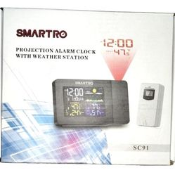 New SMARTRO SC91 Projection Alarm Clock for Bedrooms with Weather Station