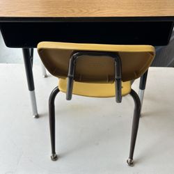 Old School Kids Desk/ Chair , Middle Compartment For Books Ect.. Very Sturdy  I Have Two Matching Desks If Interested In Two Both Are In Good Conditio