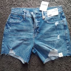 High Rise Blue Jean Shorts 