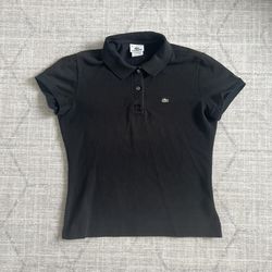 Lacoste Kid’s Girl’s Black Casual Preppy Polo Shirt