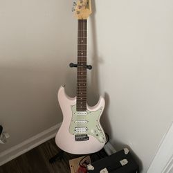 Pink Electric Guitar Wit Amp And Bluetooth Adapter 