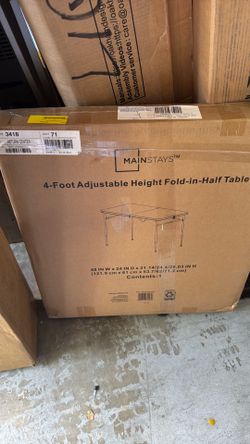 Main stage 4 foot adjustable height, fold and half table fold and half table 4 foot adjustable height