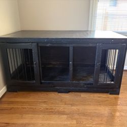 Double Wooden Dog Crate