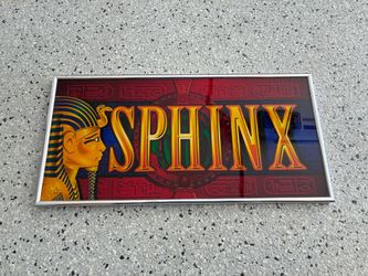 SPHINX Las Vegas Casino Slot Machine Framed Glass Sign. 10x20. Great Condition.