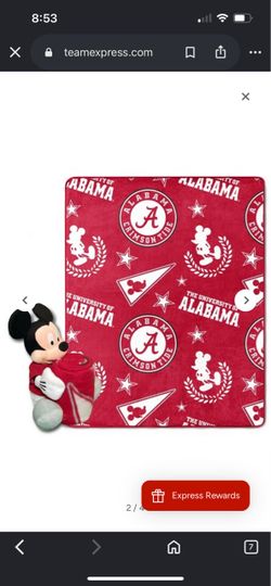 Alabama NCAA Pennant Mickey Hugger Pillow & Silk Touch Throw Set
